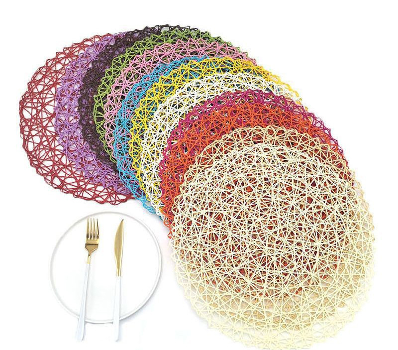 热销乱编纸餐垫幼儿园装饰diy纸绳垫手工编织隔热垫圆形桌垫杯垫