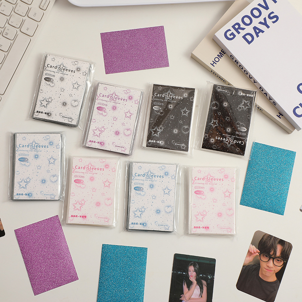 ins style silver starry transparent card film girl‘s three-inch photo thin and glittering protective cover album mini truck flat bag