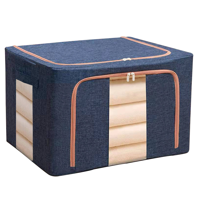 Cotton and Linen Cloth Storage Box Waterproof Moisture-Proof Clothes Quilt Sorting Box for Collection Foldable Wardrobe Storage Box Wholesale