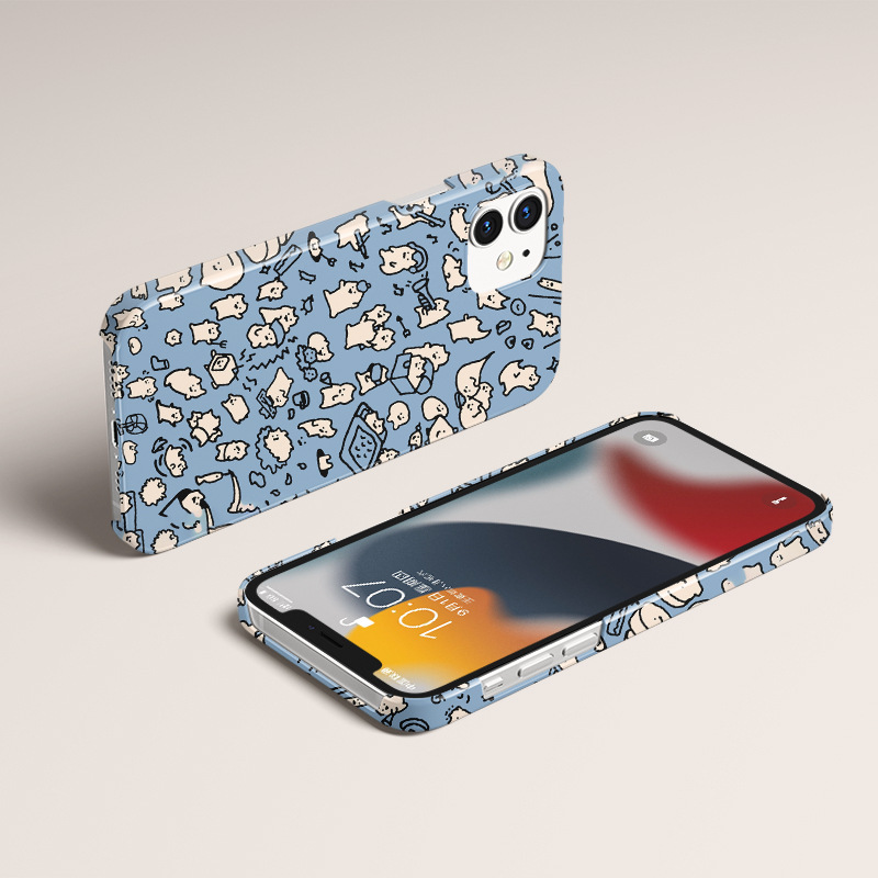 个性卡通菲林手机壳适用苹果12/13手机保护套iPhone14半包菲林