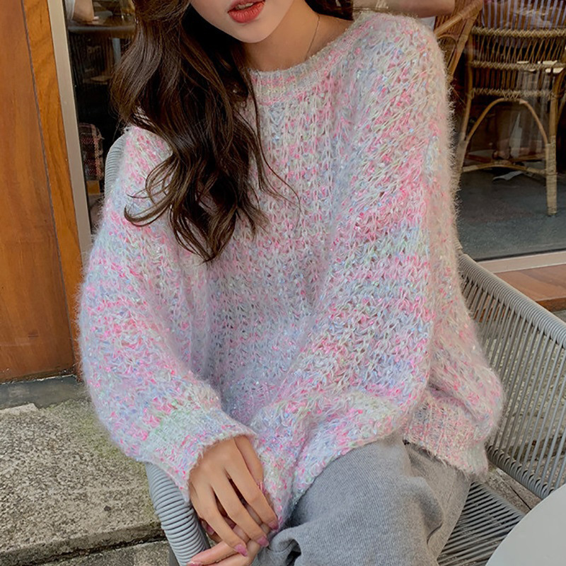 马海毛纱开衫毛衣图片