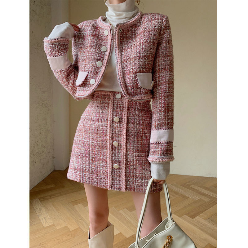 小香风冬套装图片