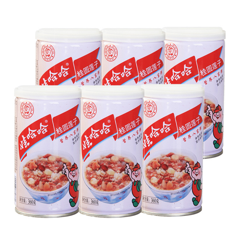娃哈哈桂圆莲子八宝粥360g*6罐哇哈哈速食即食早餐粥整箱包邮