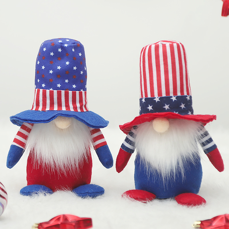 Cross-Border New American National Day Independence Day Top Hat Doll Dwarf Doll Elf Doll Domestic Ornaments