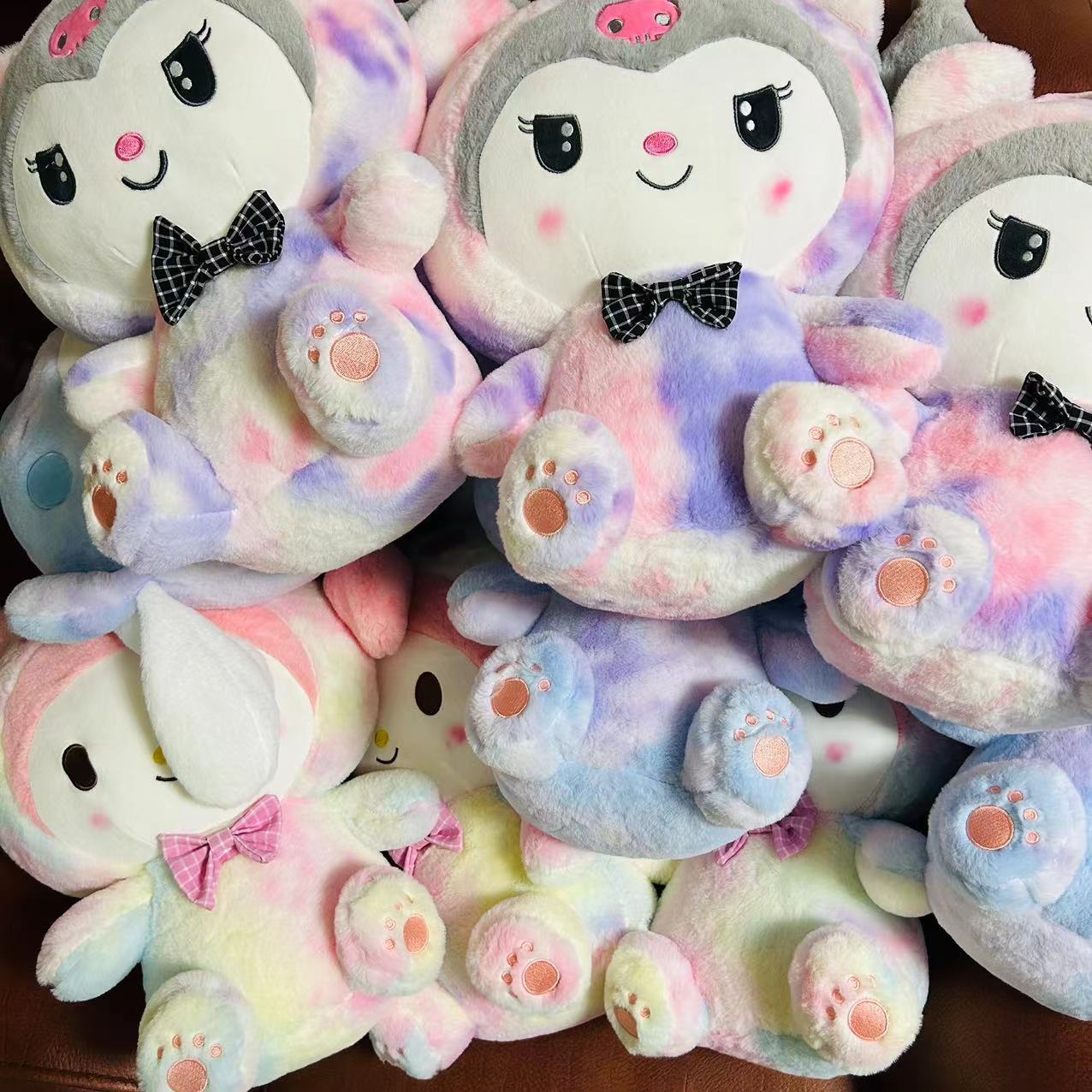 Cross-Border Tie-Dye Series Cinnamon Dog Ragdoll Melody Doll Clow M Plush Toy Gift Doll Wholesale