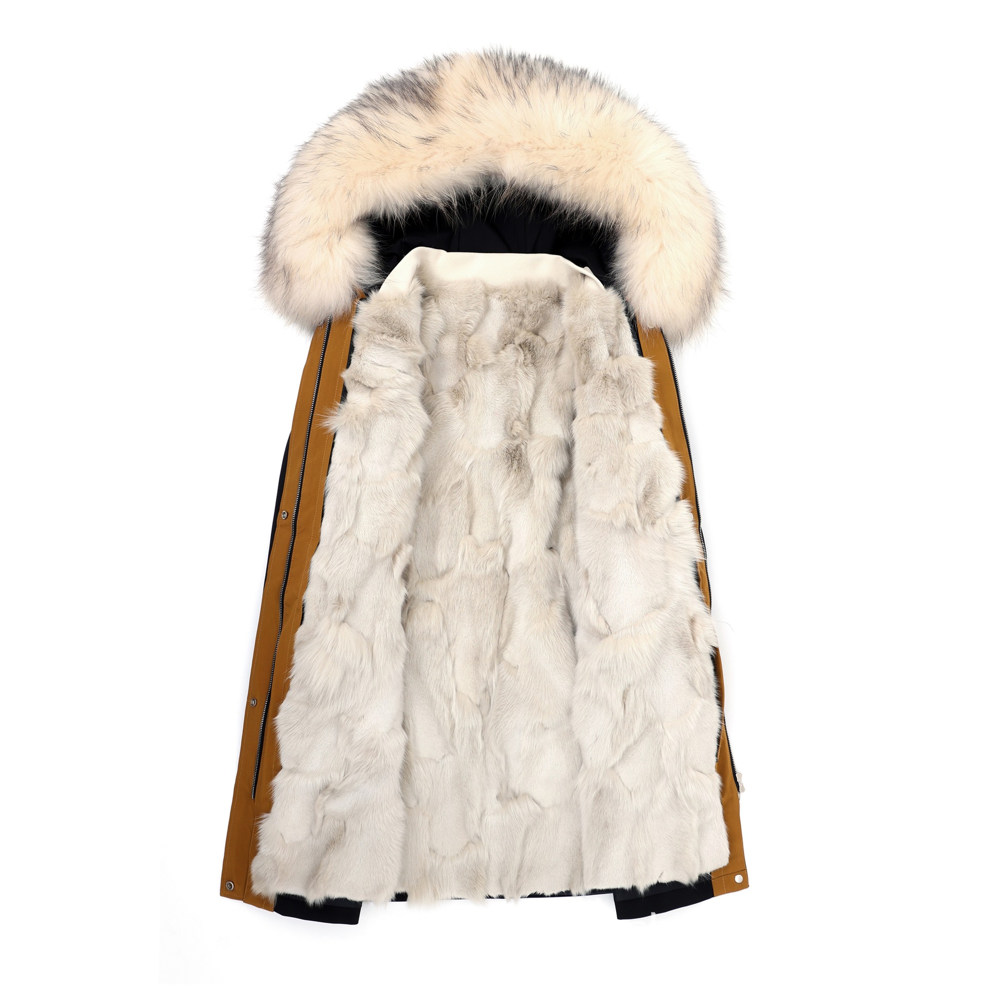 艺媄鹤2021新款狐狸毛派克服女外套海宁皮草内胆可拆卸修身中长款