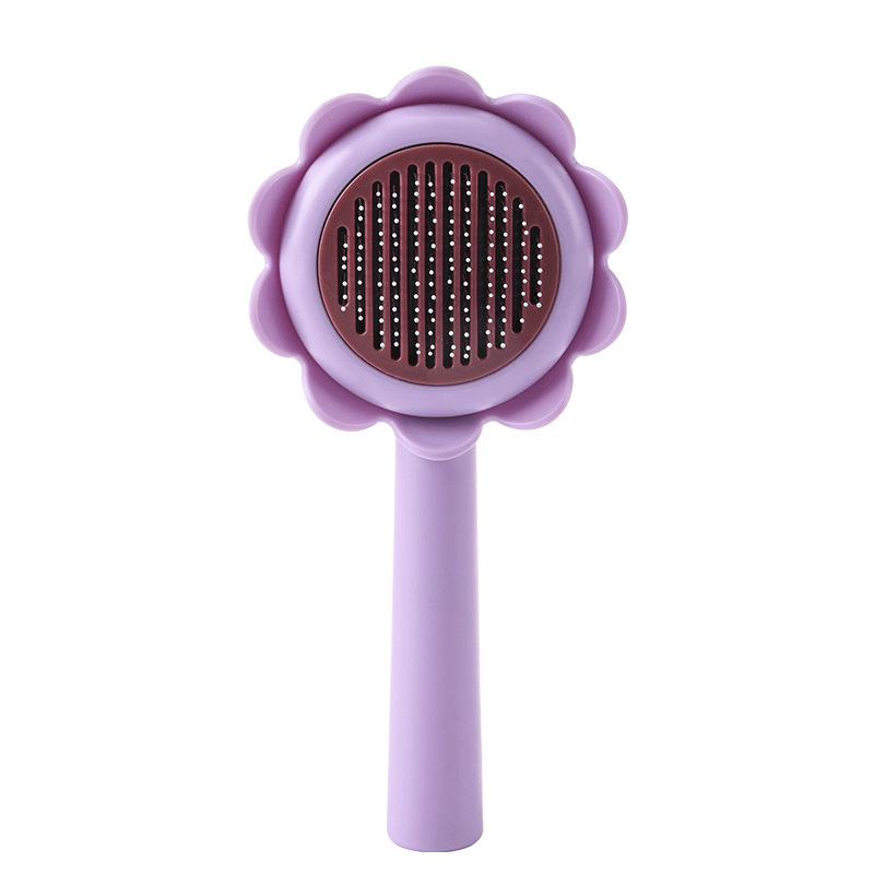 New Sunflower Sunflower Pet Hair Removal Knot Comb One-Click Hair Removal Dog Comb Cat Hair Removal Comb