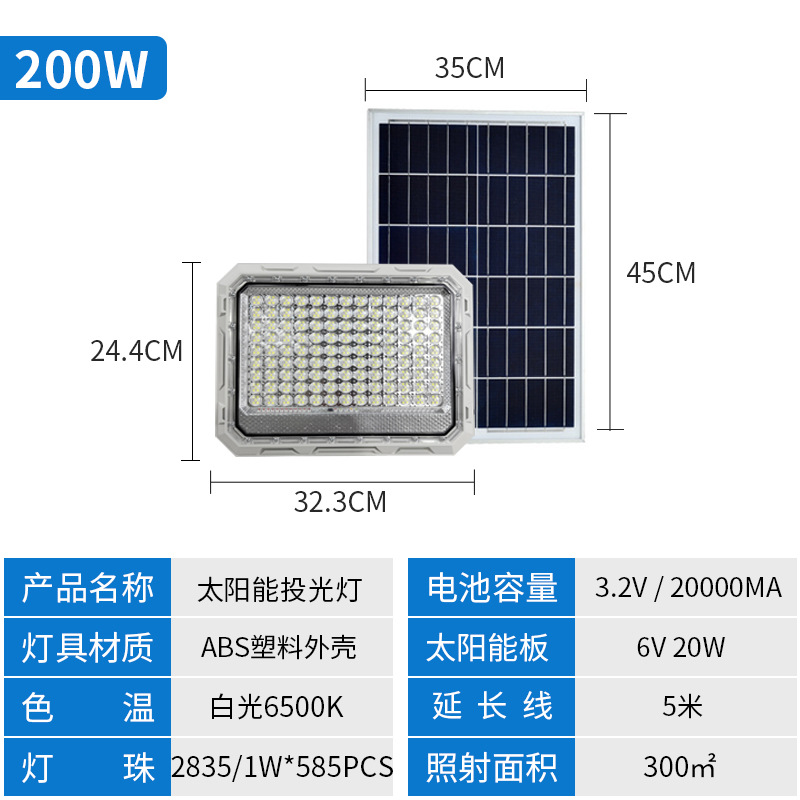 New Lens Flash Courtyard LED Floodlight Outdoor Waterproof Lamps High Power Engineering Solar Spotlight