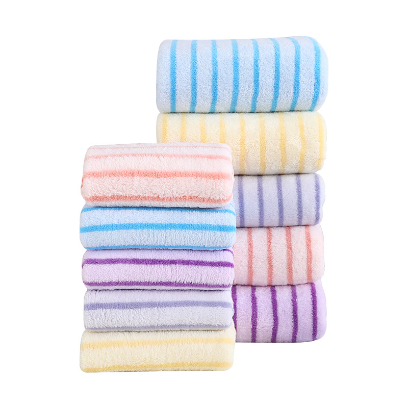 Cationic Wide and Narrow Coral Fleece Towels Covers Skin-Friendly Soft Absorbent Breathable Beach Towel Gift Welfare