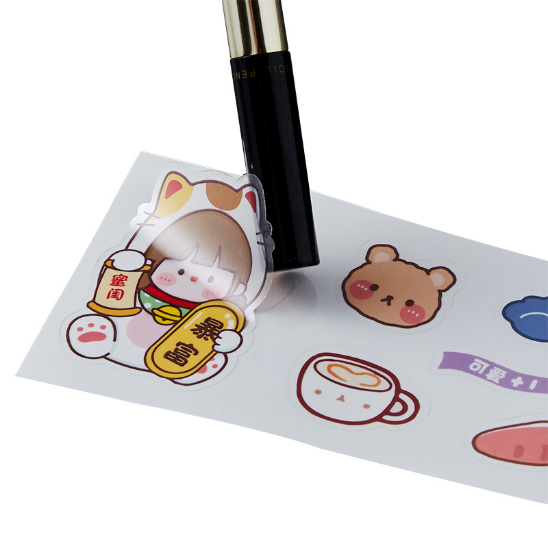 Cartoon Adhesive Sticker Printing Label Sticker Journal Stickers Customized Notebook Stickers and Posters Printing Customization