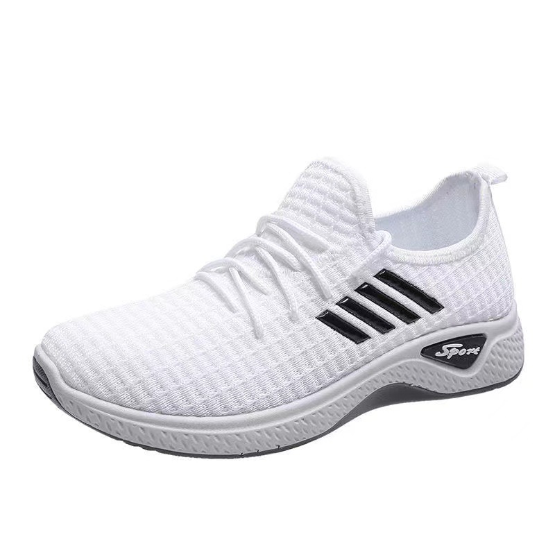 One Piece Dropshipping Spring and Summer New Flying Woven Running Sneaker Hollowed Leisure Mom Shoes Fashion Mesh Student Shoes