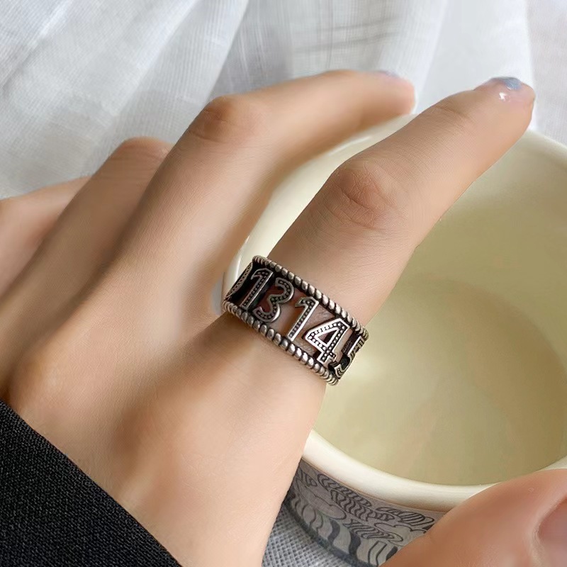 Simple Retro Distressed 520 1314 Digital Open Ring Finger Female Ins Fashion Cross-Border Versatile Personality Open Ring Male