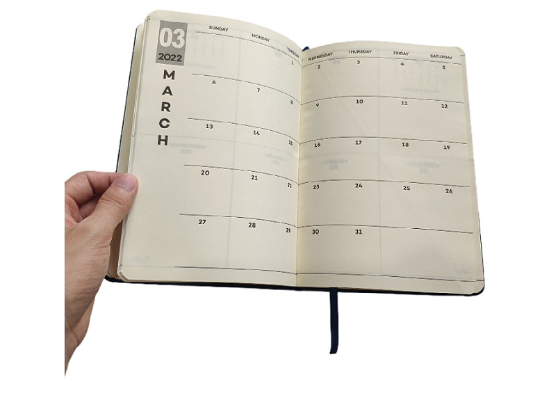 a5皮革计划本 商务日程笔记本周历记事本 日历笔记本记事本pu