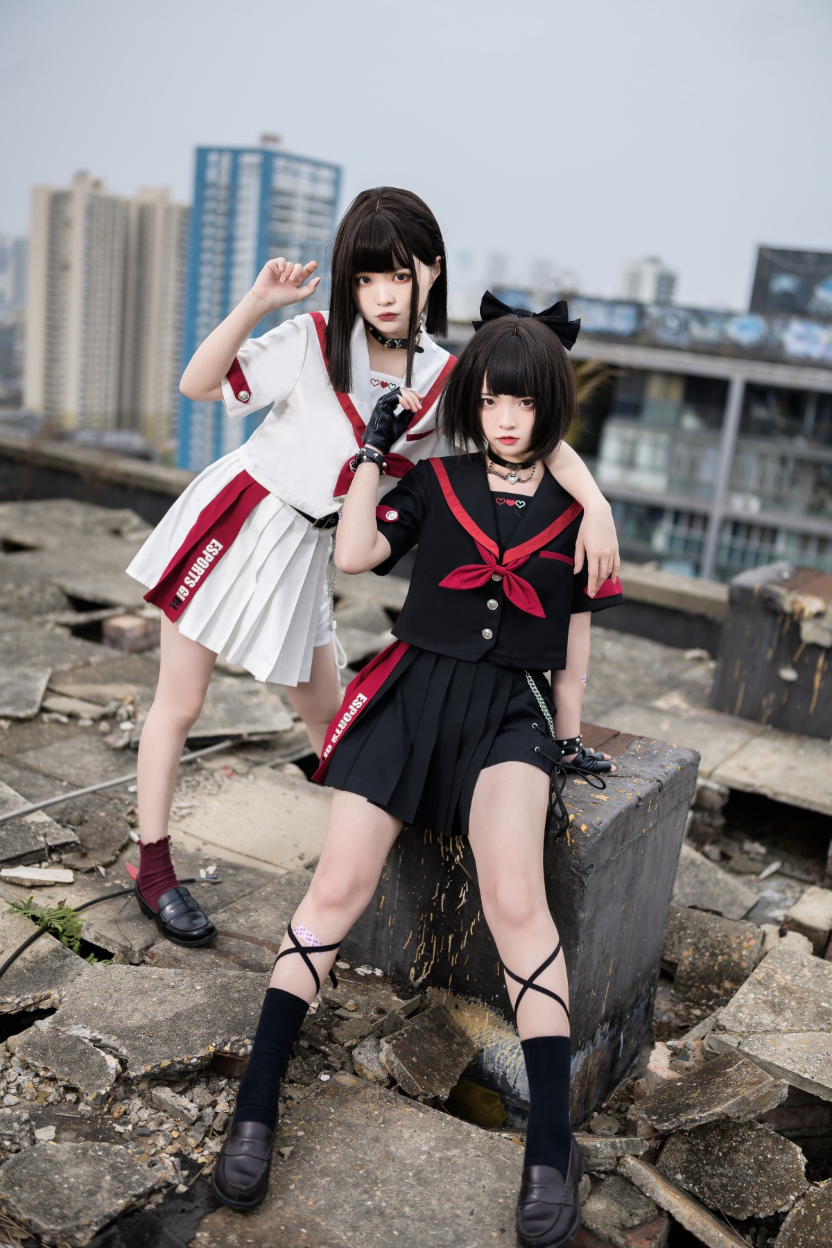 原创电竞少女学院风原创jk制服水手服百褶短裙半身裙套装6350