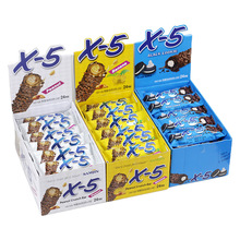 韩国进口x-5花生夹心巧克力棒三进代可可脂能量棒网红休闲零食