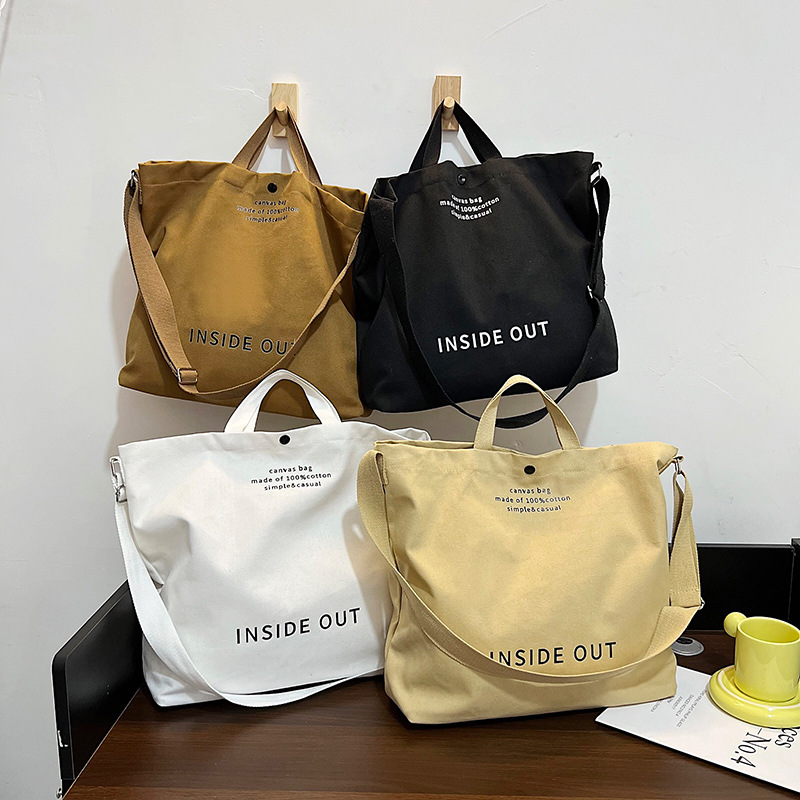 Artisitc Large Capacity Canvas Bag Student Cloth Bag Japanese Leisure Simple Messenger Bag Portable Tote Bag