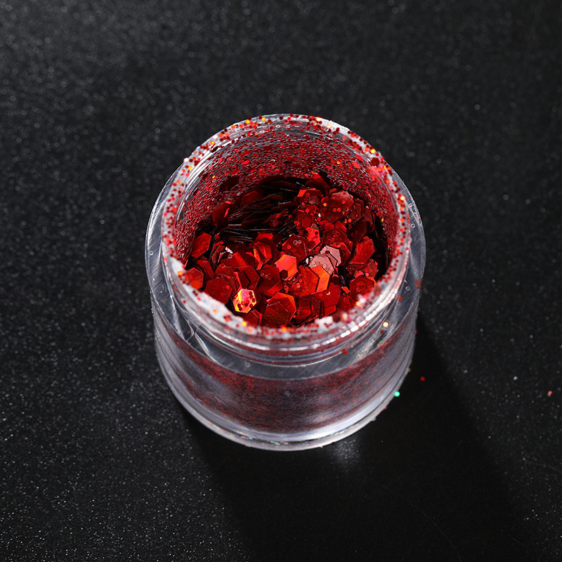 Cross-Border South Korea Laser Assortment Pack DIY Creative Eye Makeup Nail Sequins Bottle 8G Pack Glitter Powder Glitter Wholesale