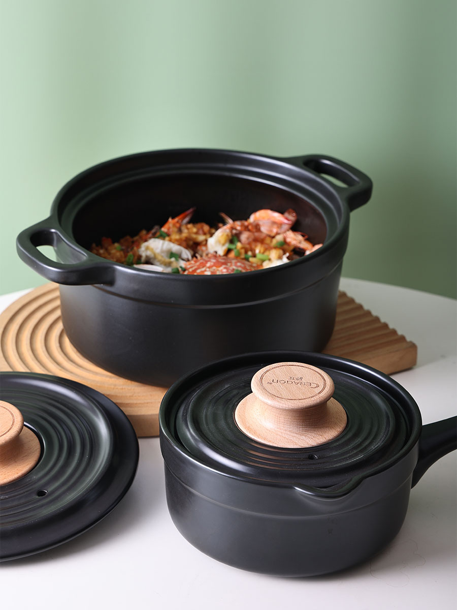 砂龙品牌陶瓷砂锅耐高温汤锅大容量炖锅家用煲汤燃气煤气灶煲仔饭