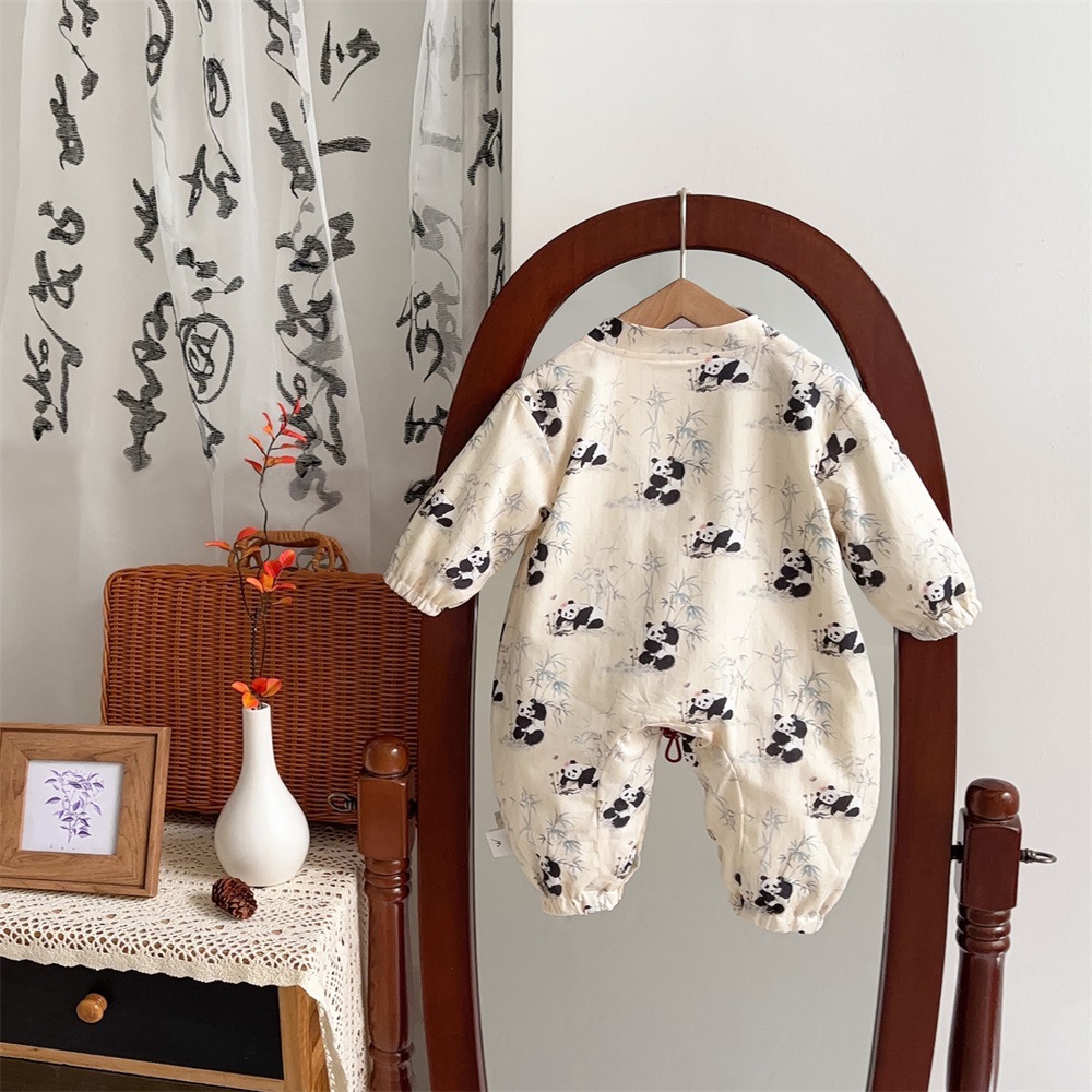 Baby Clothes Chinese Style Baby Jumpsuit New Chinese Style 100 Days Full Moon Romper Year Old Baby Clothes National Fashion