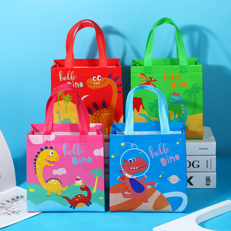 Amazon Cartoon Non-Woven Bag Film Hot-Pressed Color Shopping Bag Student Tuition Handbag New Manufacturer