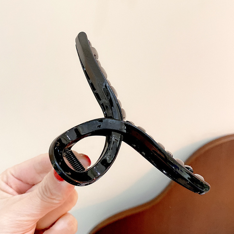 日韩简约亚克力龙骨抓夹后脑勺束发鲨鱼夹子洗澡盘发卡蝴蝶发夹女