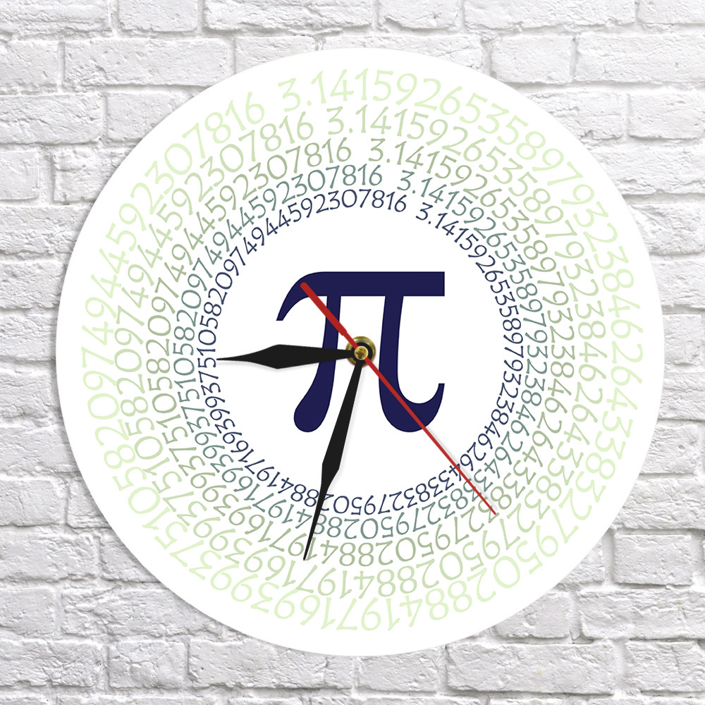 趣味数学符号 亚克力时尚挂钟大π个性墙壁装饰时钟壁钟