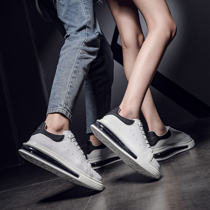 夏季麦昆小白鞋男2021新款透气休闲鞋情侣鞋百搭厚底增高气垫鞋女