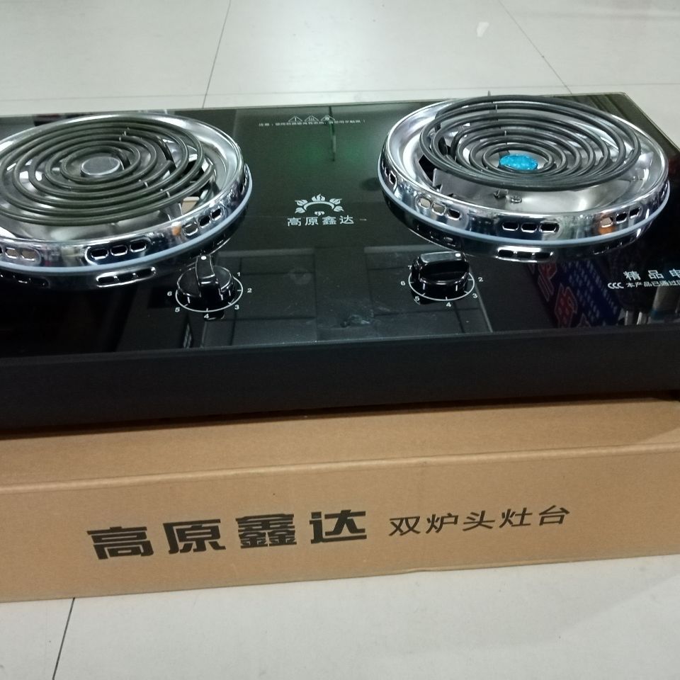 高原鑫达牌220v台嵌两用电热管双电灶(360度旋转调温开关)无插头
