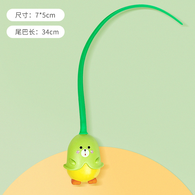 新款电动猫玩具魔尾巴逗猫棒猫咪自嗨解闷自动旋转逗猫球橡胶耐咬