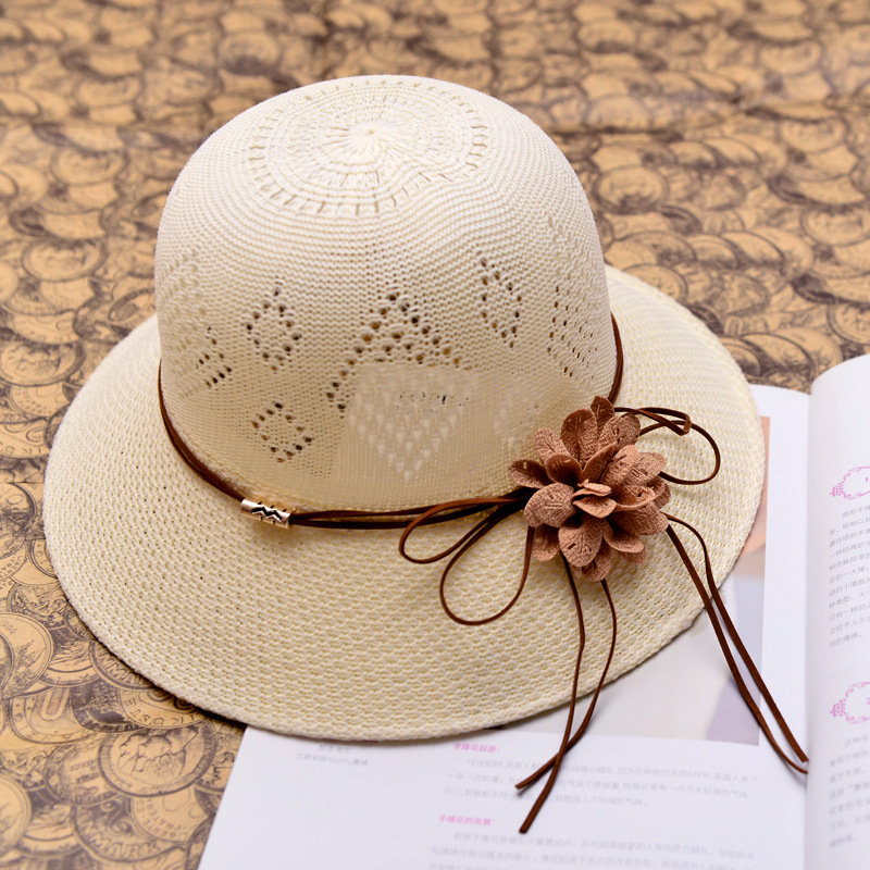 New Summer Women's Outdoor Sunshade Flower Straw Hat Sun Protection Hat Summer Beach Hat Fashion Summer Hat