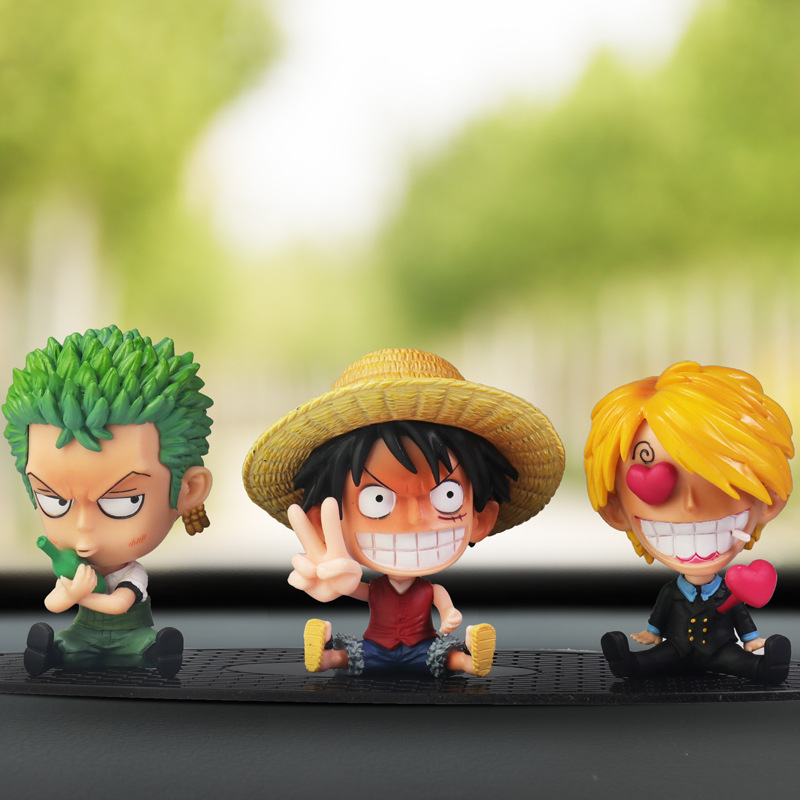 卡通汽车摆件动漫手办索隆乔巴路飞索隆公仔汽车载摆件车内装饰男