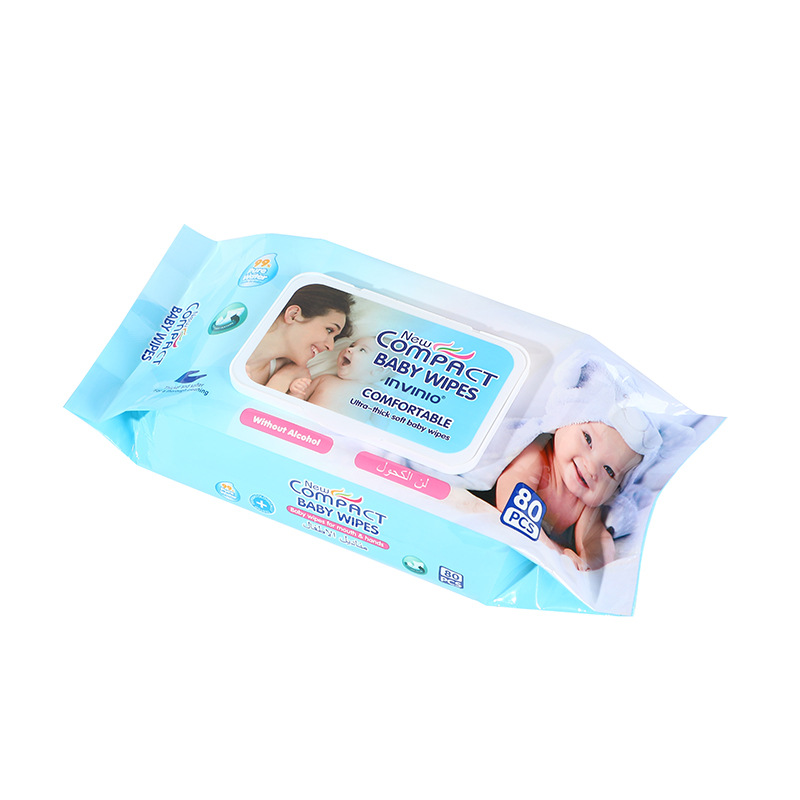 Baby Hand and Mouth Wipes Removable Portable Water Lock Flip 80 Pieces Bag Household Baby Wash Ass Face Cloth