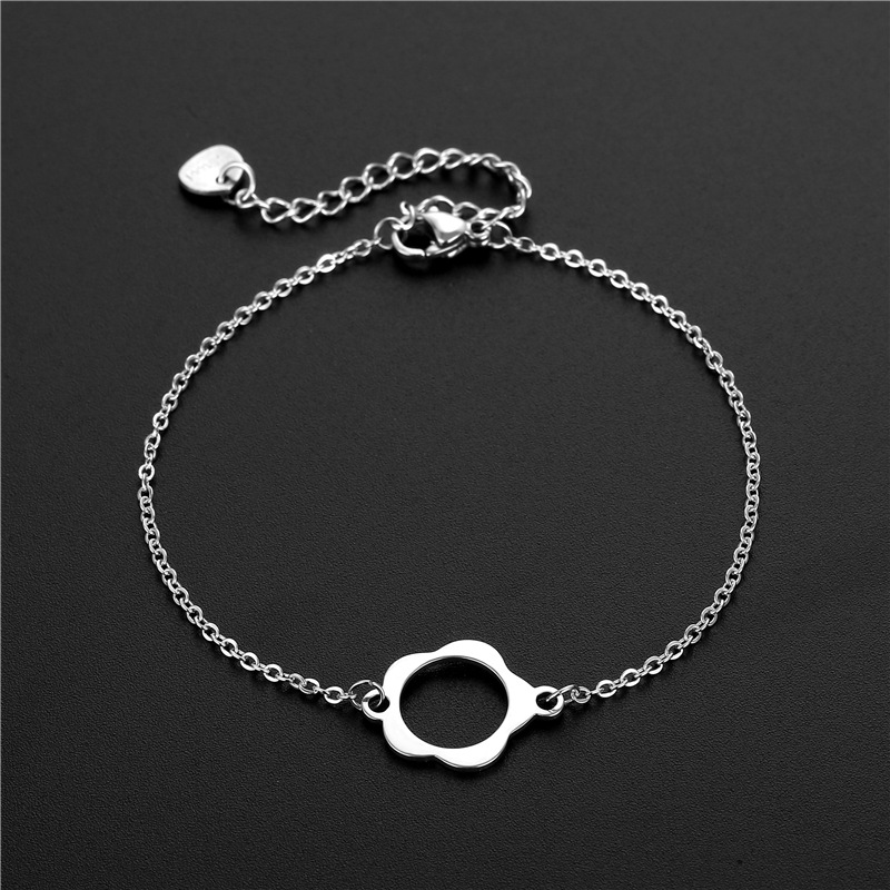 Cross-Border Sold Jewelry Wholesale European and American New Stainless Steel Simple Hand Jewelry Amazon Creative Hip-Hop Fashion Bracelet for Women