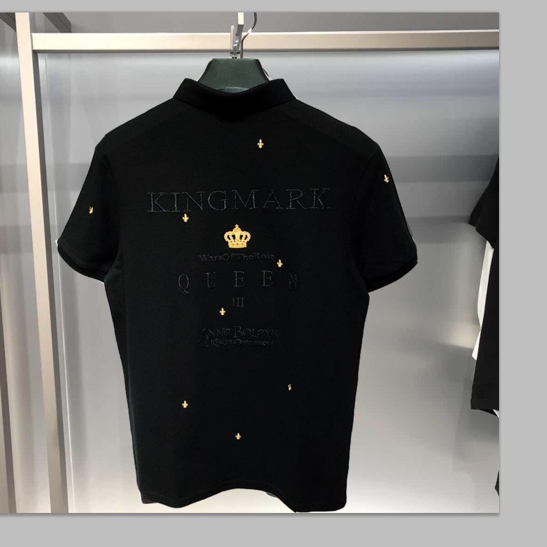 鸟家夏季翻领polo衫男短袖简约后背皇冠金美刺绣商务休闲保罗衫潮