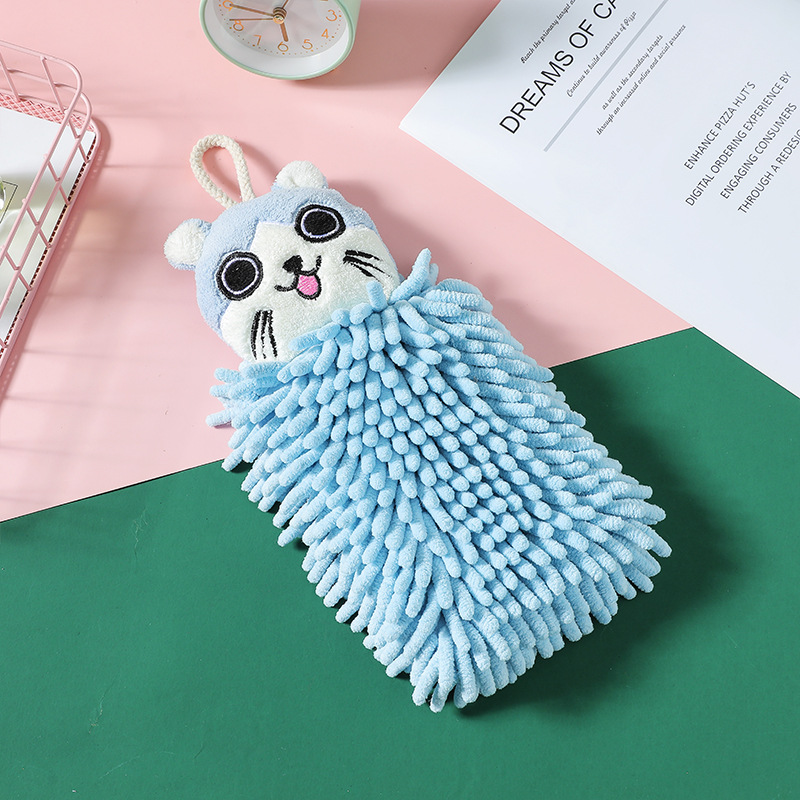 Wholesale Thickened Cute Cartoon Chenille Hand Towel Hanging Children Quick-Drying Towel Household Absorbent Hand Towel