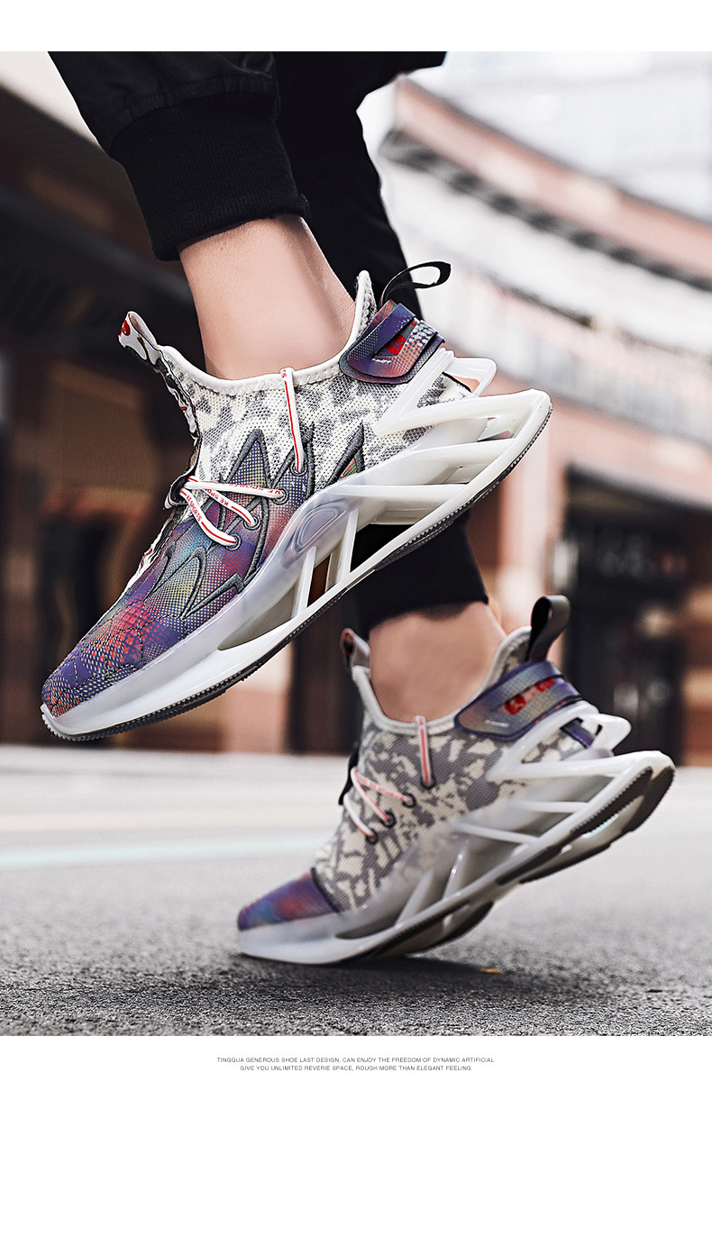 文武双全刀锋跑鞋男战士反光春季中国风减震软底跑步潮牌运动潮鞋