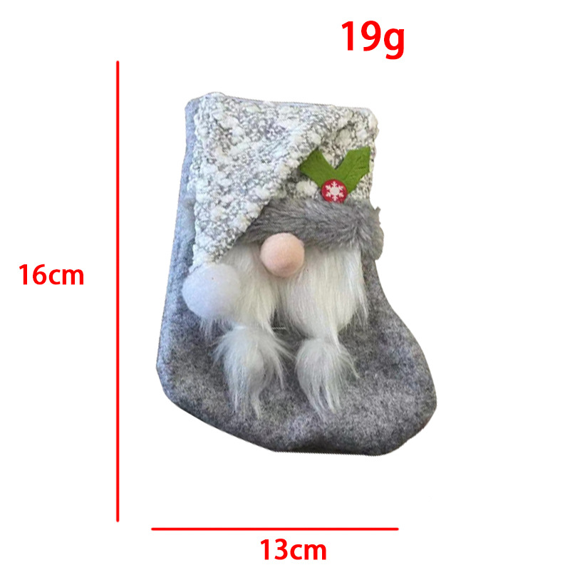 Christmas Decorations Plush Christmas Stockings Creative Rudolph Gift Socks Faceless Elderly Candy Bag Pendant Wholesale