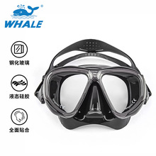 跨境自由水肺深潜浮潜眼镜 双面镜钢化玻璃硅胶潜水眼镜 批发厂家