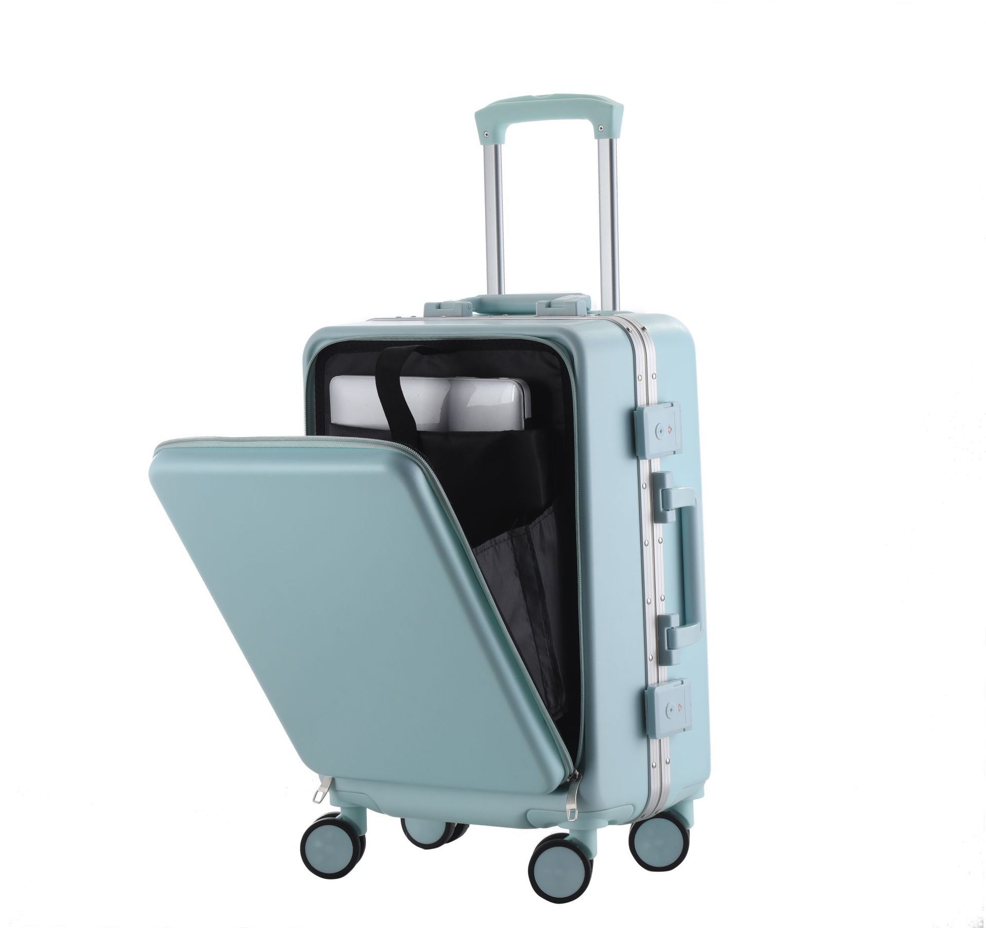 Large Capacity 24-Inch Front Open Aluminum Frame Luggage Women's Trolley Case 20-Inch Student Boarding Password Suitcase Wholesale Suitcase