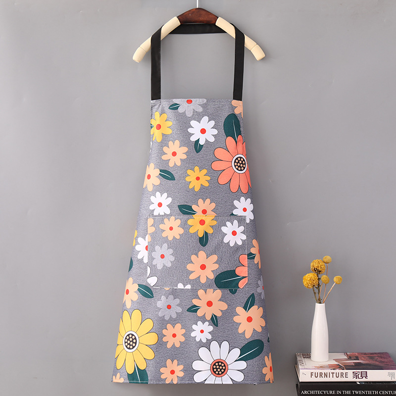 Apron Household Fashion Kitchen Adult Sleeveless Daisy Waterproof Apron Female Factory Wholesale Customizable Advertising Apron