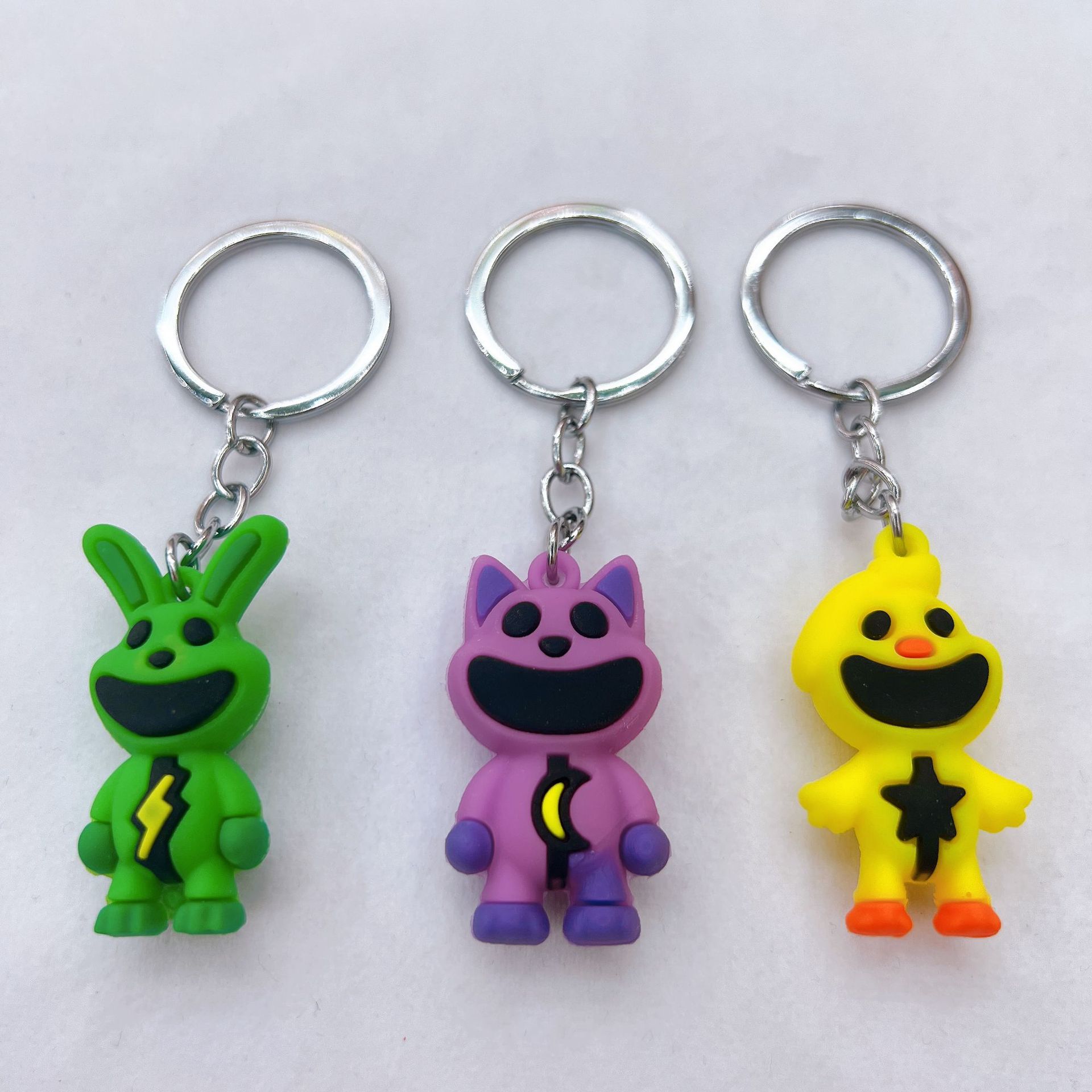 Cross-Border Smiling Critters Horror Smile Three-Dimensional Animal Keychain Elephant Rabbit Cat Bear Chicken Pendant