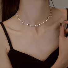 轻奢小众碎银珍珠项链女款2023新款爆款个性锁骨链时尚高级感颈链
