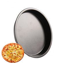 碳钢不粘披萨盘圆形烤箱烤盘黑色烘焙模具多功能家用烘焙小工具