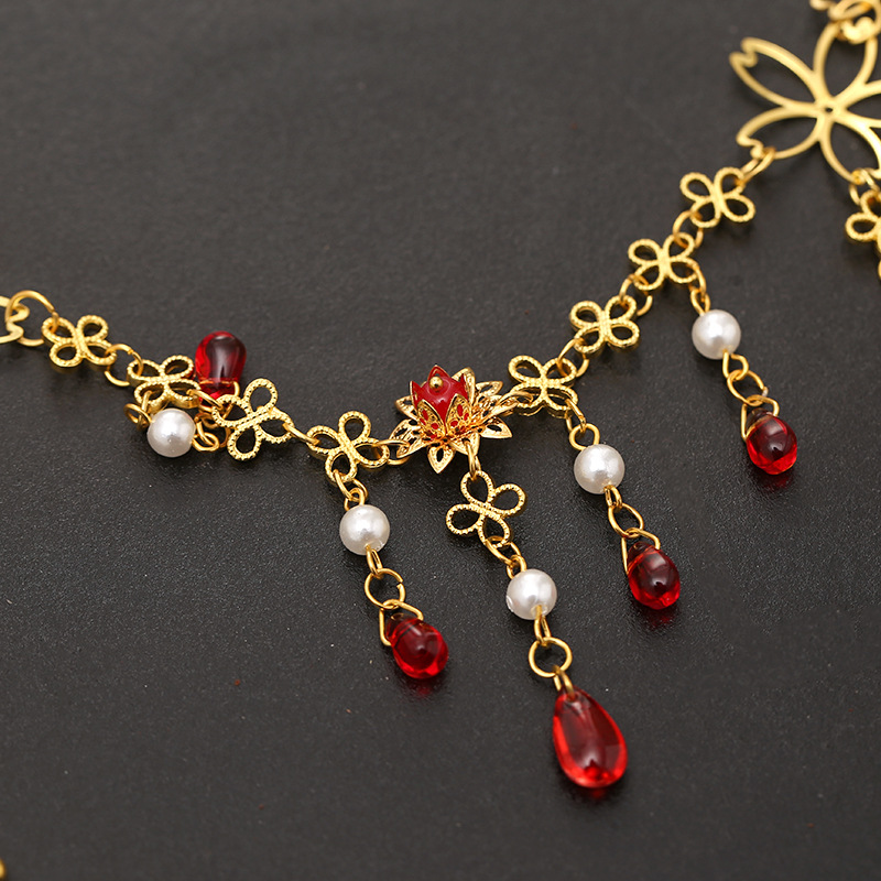 汉服配饰额头发饰前额古风古装头饰额前流苏女民族风吊坠超仙额链