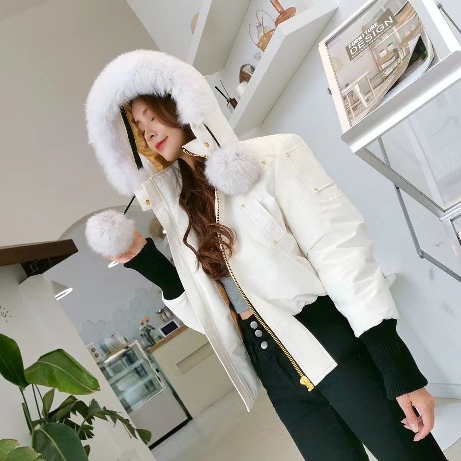 莆田高版本大鹅金剪刀羽绒服03款加拿大女款短款夹克工装大衣外套