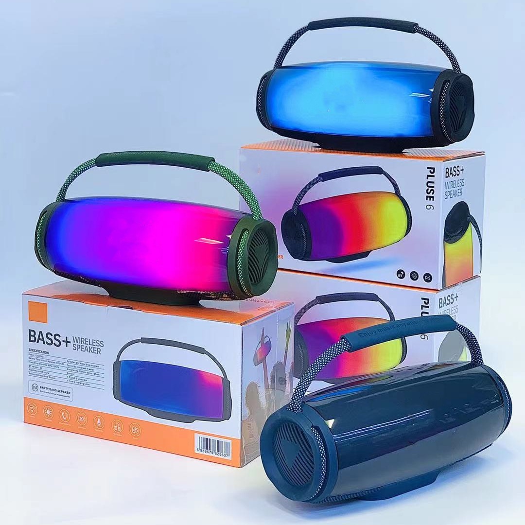 新款pluse6脉动六代手提便携蓝牙音箱户外七彩灯变色低音炮音响