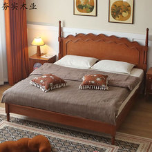 北美樱桃木实木床法式复古美式床全实木现代简约新中式主卧双人床