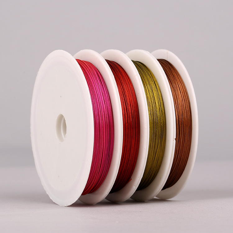 穿珠线项链绳手链绳diy批发饰品配件引线彩色钢丝线首饰线定型线