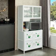 厨房储物柜防蟑螂碗柜家用置物柜子欧式简易橱柜铝合金经济型厨柜