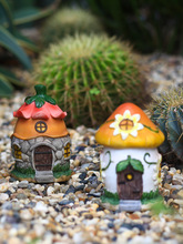 ZB6M批发可爱小蘑菇房子摆件花盆景装饰品多肉微景观庭院家居鱼缸